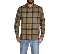 DENIMFY Flannel Shirt Men's Long Sleeve Checked Regular Fit DFDean Shirt Lumberjack Shirt Checked Shirt Cotton Black Green Blue S M L XL XXL 3XL 4XL 5XL, Dusty olive-black-argan oil brown, 5XL
