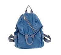 Denims Backpack for Women Men Retro School Bag Multiple Pockets Crossbody Shoulder Bag Large Handbag Trendy Denims Backpack, Light Blue, Mass Beauty