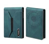 Denior Mens Pop up Credit Card Wallet, Magnetic Flip on Metal Case with Clear ID Window RFID Blocking, 3 Card Slots Capacity for 10-13 Cards Wallet Gift for Men, Blue, 3.94 x 2.68 x 0.31 inches