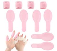 Denipry 10 PCS Castor Oil Pack Wrap for Fingers, Reusable Self Adhesive Adjustable Soft Cotton Castor Oil Compress Pack for Finger and Thumb Arthritis