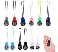 Denipry 12 Pack Small Compass Keyrings, Multi-Color Mini Compass for Kids with Paracord - Portable Button Compasses Kit, Compass Keychain for Hiking, Outdoor Survival, Camping, Traveling