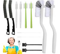 Denipry 12Pcs Cleaning Brush Set, Crevice Gap Cleaning Brush with Long Handle, Multi Purpose Kitchen Brushes for Deep Cleaning Gap, Kitchen, Bathroom, Grout, Sink, Bottle, Cup