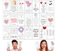Denipry 21Pcs Romantic Lunch Box Love Notes for Him & Her 2 x 3.5 in Adult Mini Love Note Cards with Blank Back for Personalized Messages Lunchbox Notes for Husband Wife Boyfriend Girlfriend