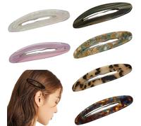 Denipry 6pcs Large Hair Snap Clips Oval Non-Slip Enamel Water Drop Shape Hair Barrettes Rustproof Metal Vintage Hair Pins Accessories for Long Short Thick Thin Fine Curly Straight Hair for Women Girl