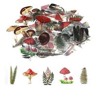 Denipry 80Pcs Butterfly Insects Fly Bird Stickers Set, Self-Adhesive PET Transparent Waterproof Vintage Stickers for Scrapbooking, DIY Crafts, Album, Phone Case, Card Making (Style8)