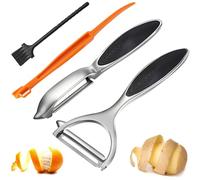 Denipry Vegetable Peeler for Kitchen, Fruit Potato Carrot Apple Peeler,Y and I Shaped Ultra Sharp Stainless Steel Blades with Non-Slip Ergonomic Handles 4Pcs