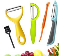 Denipry Vegetable Potato Peelers for Kitchen, 5PCS Stainless Steel Vegetable Peeler, I and Y Veggie Food Peeler for Apple Fruit Carrot Zucchini Cucumber,Good Grip Makes Peeling Very Easy