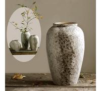 Denique Rustic Ceramic Flower Vase, Terracotta Tall Floor Vase for Farmhouse Decor, Large Centerpiece Vases for Living Room, Entryway, Table, B-30cm