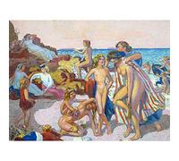 Denis Bacchus Ariadne Beach Seaside Family Bathroom Painting Large Wall Art Print Canvas Premium Mural