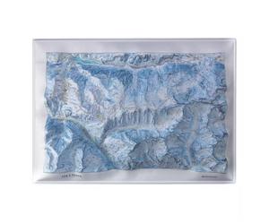Deniveles - Les Deux Alpes - Raised-relief map