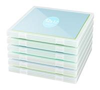 Denkee 6 Pack Portable Project Case, Plastic Scrapbook Case for 12" x 12" Paper, A4 File Documents Magazines Paper Protector, Office School Supplies Storage Organizer (12.4 x 12.8 x 1.1 in)