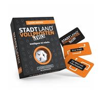 DENKRIESEN - Stadt Land Vollpfosten® Levels - Classic Edition - Inteligence is Relativ.' | 60 Cards | Lightning Cube | from 12 Years | Approx. 30-60 min | 2-6 Players | Family | Travel Game | City
