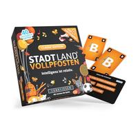 DENKRIESEN - Stadt Land Vollpfosten® The Card Game Classic Edition 'Inteligence is Relative' | Gift | Travel Game | 200 Categories | from 12 Years | 3-6 Players | Family | City Country River