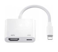 Denlane HDMI Adapter for iPhone 1080P HDMI Adapter for iPad to TV Sync Screen Video & Audio Digital AV Converter with Charging for iPhone, iPad, iPod on HDTV/Projector/Monitor, Plug & Play