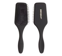 Denman (Black) Mini Paddle Cushion Hair Brush for Blow Drying, Detangling & On the Go Travel - Comfortable Styling, Straightening & Smoothing - For