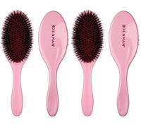 Denman Boar Bristle Hair Brush - Smoothing & Shine Enhancing for Slick Back Styles, Curl Defining & Detangling. Hairbrush for All Hair Types for Women & Men (Pack of 2)