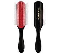 Denman Curly Hair Brush D4 (Black & Red) 9 Row Styling Brush for Styling, Smoothing Longer Hair and Defining Curls - For Women and Men