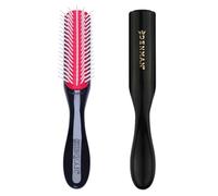 Denman Curly Hairbrush D14 (Black) 5 Row Styling Brush for Detangling, Separating, Shaping and Defining Curls, Fringes & Bangs - For Women and Men