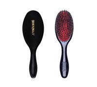 Denman Cushion Hair Brush (Small) with Soft Nylon Quill Boar Bristles - Porcupine Style for Grooming, Detangling, Straightening, Blowdrying and