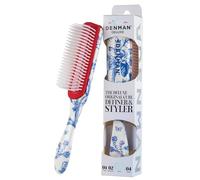 Denman D3 Curl Definer & Styler - 7 Row Detangling Brush for Smooth, Defined Curls - Precision Styling Brush for Curly or Straight Hair, Blue Belle