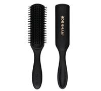 Denman D3M Monsieur 7-Row Hair Brush - Detangles, Smooths, Shapes & Defines Curls, Reduces Frizz, Blow-Drying & Precision Styling - Multi-Functional Styler for Professional & Personal Use, All Black