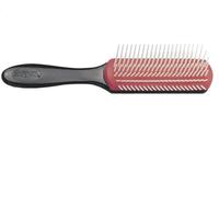 Denman D3 Rubber Cushion Brush with Nylon Bristles White 7-Row Black