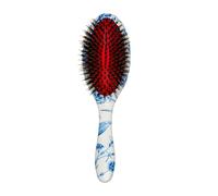 Denman Boar Bristle Hair Brush - Smoothing & Shine Enhancing Brush for All Hair Types, Styling Hairbrush for Women & Men, D81M Blue Belle