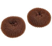 Denman Mini Hair Bun Rings, Brown, 2-Piece
