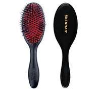 Denman Cushion Hair Brush (Small) with Soft Nylon Quill Boar Bristles - Porcupine Style for Grooming, Detangling, Straightening, Blowdrying and Refreshing Hair - Black, D81S