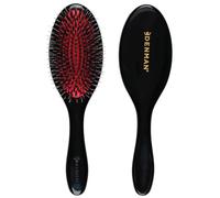Denman Style & Shine Smoother Hairbrush with Soft Nylon Quill Boar Bristles - For Smoothing, Detangling, Straightening Hair ? D81M Medium Black
