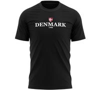 Denmark 1908 T Shirt for Men Danish Football Tee, 3XL, Black