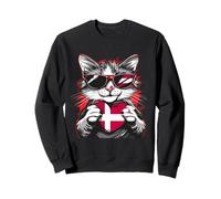 Denmark Cat Danish Roots Danish Flag Heart Danish Pride Sweatshirt