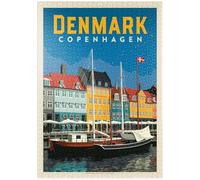 Denmark: Copenhagen, Vintage Poster - Premium 1000 pieces Puzzle - MyPuzzle special collection from Anderson Design Group