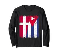 Denmark Cuba Half Flag Danish Cuban Heritage Long Sleeve T-Shirt