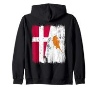 Denmark Cyprus Half Flag Danish Cypriot Heritage Zip Hoodie