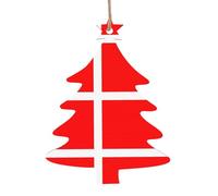 Denmark Danish Flag 2 PCS Scandinavian Christmas Wooden Ornaments - Set of 6 Natural WoodDesigns for Cosy Rustic Xmas Tree & Home