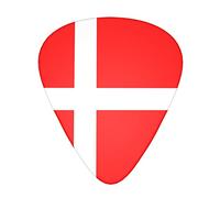 Denmark Danish Flag Advanced guitar pick 12 pieces Three thicknesses for bass, electric guitar, acoustic guitar bag