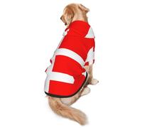 Denmark Danish Flag Dog Hoodie for Medium Large Dogs, Warm Soft Pet Sweatshirt, Easy to Wear Jumper Clothes