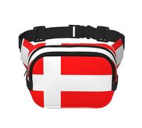Denmark Danish Flag Fanny Pack For Women Waterproof Adjustable Belt Bags Waist Pack Fashion Casual Crossbody Bags Bum Bag For Running Workout Hiking Traveling, Black, One Size