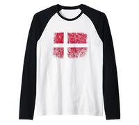 Denmark Danish Flag Nordic Cross Travel Scandinavia Raglan Baseball Tee
