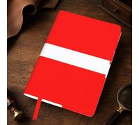 Denmark Danish Flag Print A5 Leather Journal Cover,Refillable Genuine Leather Journal Notebook Cover