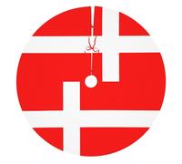 Denmark Danish Flag Print Christmas Tree Skirt Holiday Decor Xmas Trees Mat Accessory Cover For Home Office