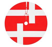 Denmark Danish Flag Print Christmas Tree Skirt Holiday Decor Xmas Trees Mat Accessory Cover For Home Office
