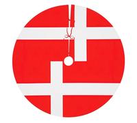 Denmark Danish Flag Print Christmas Tree Skirt Holiday Living Room Decor Xmas Mat For Celebrations New Year