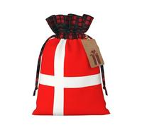 Denmark Danish Flag Print Gift Reusable Bags Drawstring Celebrations Holiday Birthday Party Favors Pouches