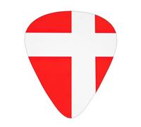 Denmark Danish Flag print Guitar Picks 12 Pack Assorted Thickness for Guitar,ukulele,0.46/0.71/0.96mm