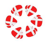 Denmark Danish Flag print Guitar Picks, 12PCS Premium Celluloid Guitar Pick Medium for Acoustic Guitar, Electric Guitar, Bass
