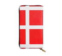Denmark Danish Flag Print Leather Long Clutch Wallet – Fashionable Personalized Wallet, Multiple Card Slots, Gift Ready, Black, One Size