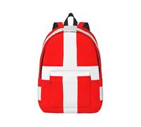 Denmark Danish Flag Print Lightweight Backpack Vintage Rucksack Laptop Compartment Travel Outdoor Daily Use