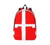 Denmark Danish Flag Print Lightweight Backpack Vintage Rucksack Laptop Compartment Travel Outdoor Daily Use